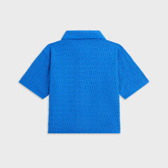 Kith Kids Textured Monogram Zip Front Camp Shirt - Greek