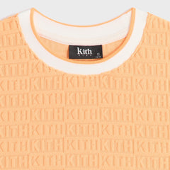 Kith Kids Textured Monogram Fei Cropped Tee - Sorbet