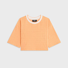 Kith Kids Textured Monogram Fei Cropped Tee - Sorbet