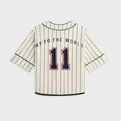 Kith Kids Pinstripe Baseball Shirt - Silk