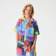 Kith Kids Bandana Splice Thompson Camp Swim Shirt - Lucky