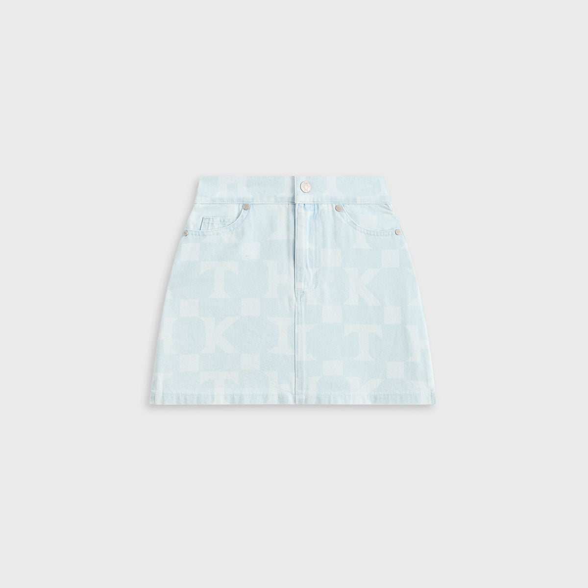 Kith Kids Monogram Denim Skirt - Opal Light Wash