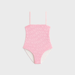 Kith Kids Textured Monogram Audrey One Piece Suit - Bubblegum