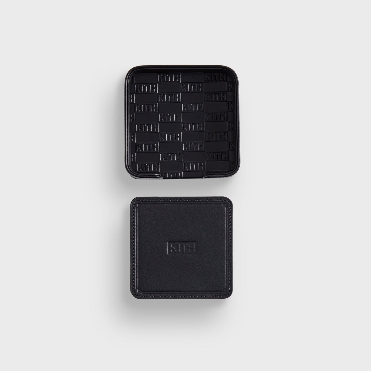 Kith Monogram Leather Coasters - Black