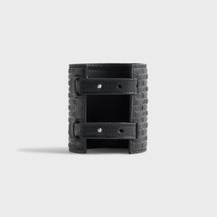 Kith Monogram Saffiano Leather Adjustable Candle Holder - Black