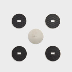 Kith Classic Logo Set of 4 Leather Coasters - Black