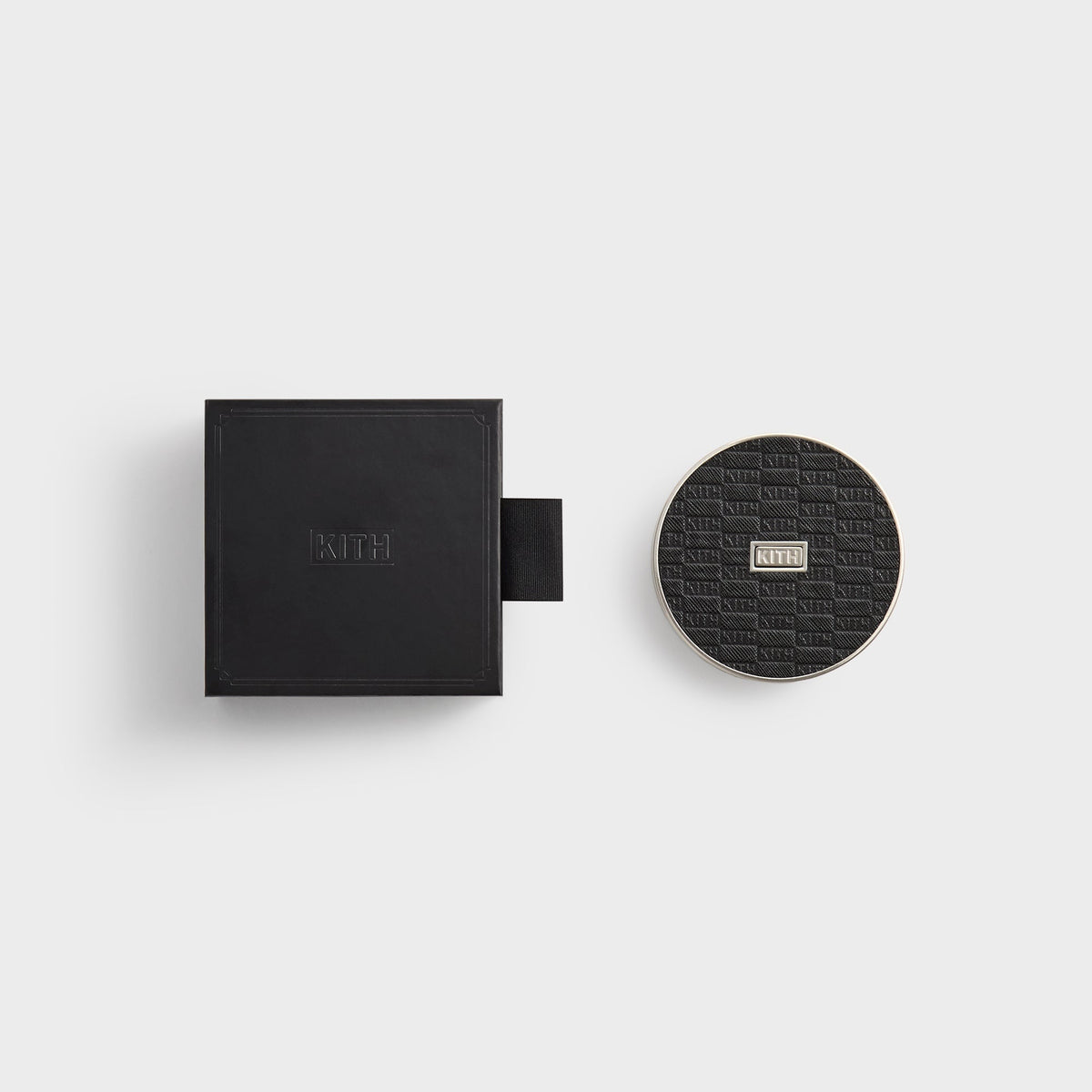 Kith Classic Logo Set of 4 Leather Coasters - Black