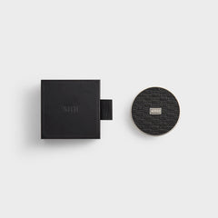 Kith Classic Logo Set of 4 Leather Coasters - Black