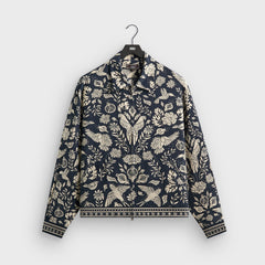 Kith Cupro Linen Connor Blouson Jacket - Nocturnal