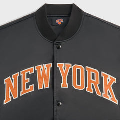 Kith for the New York Knicks Playoffs Satin Bomber Jacket - Black