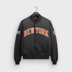 Kith for the New York Knicks Playoffs Satin Bomber Jacket - Black