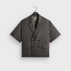 &Kin Textured Linen Ito Blazer - Black Melange