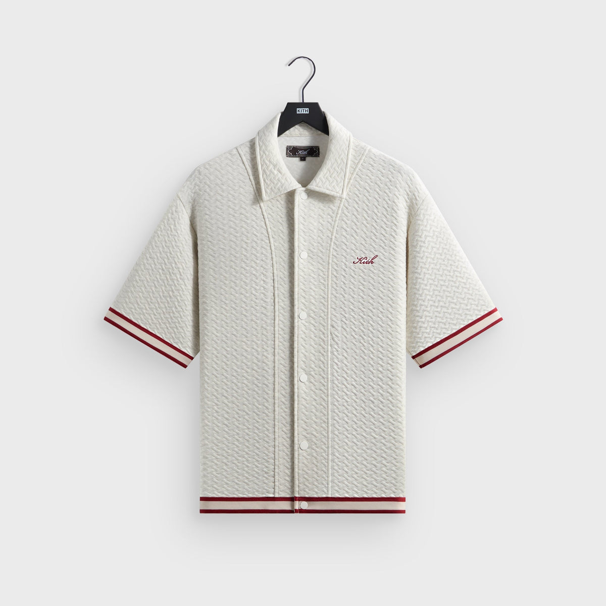 Kith Tessellation Interlock Woodpoint Shirt - Light Heather Grey