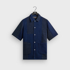 Kith Stitched Patchwork Boxy Collared Overshirt - Mid Indigo