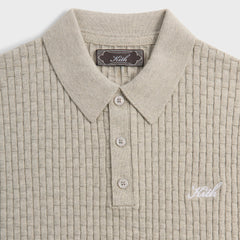 Kith Basket Weave Tilden Polo - Light Heather Grey
