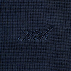 Kith Micro Waffle Long Sleeve Colby Pullover - Nocturnal