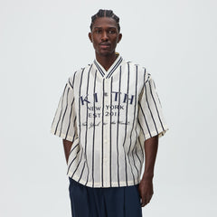Kith Silk Linen Chenille Stripe Pacey Shirt - Sandrift