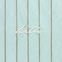 Kith Striped Poplin Thompson Zip Front Shirt - Breezeway