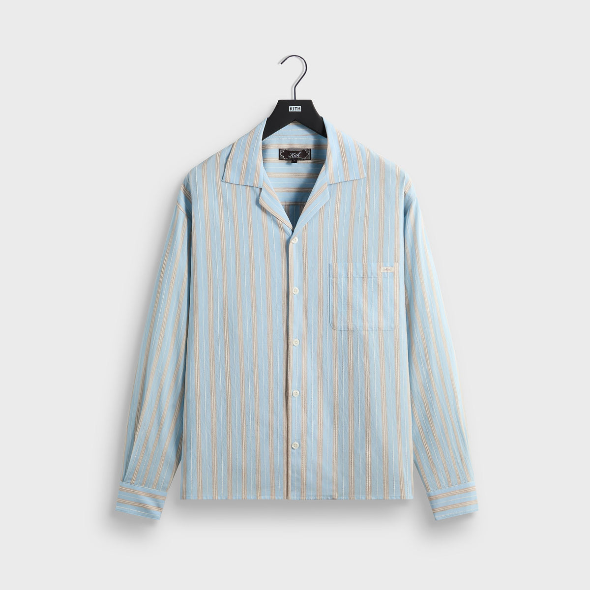 Kith Barre Stripe Long Sleeve Gianni Shirt - Serene