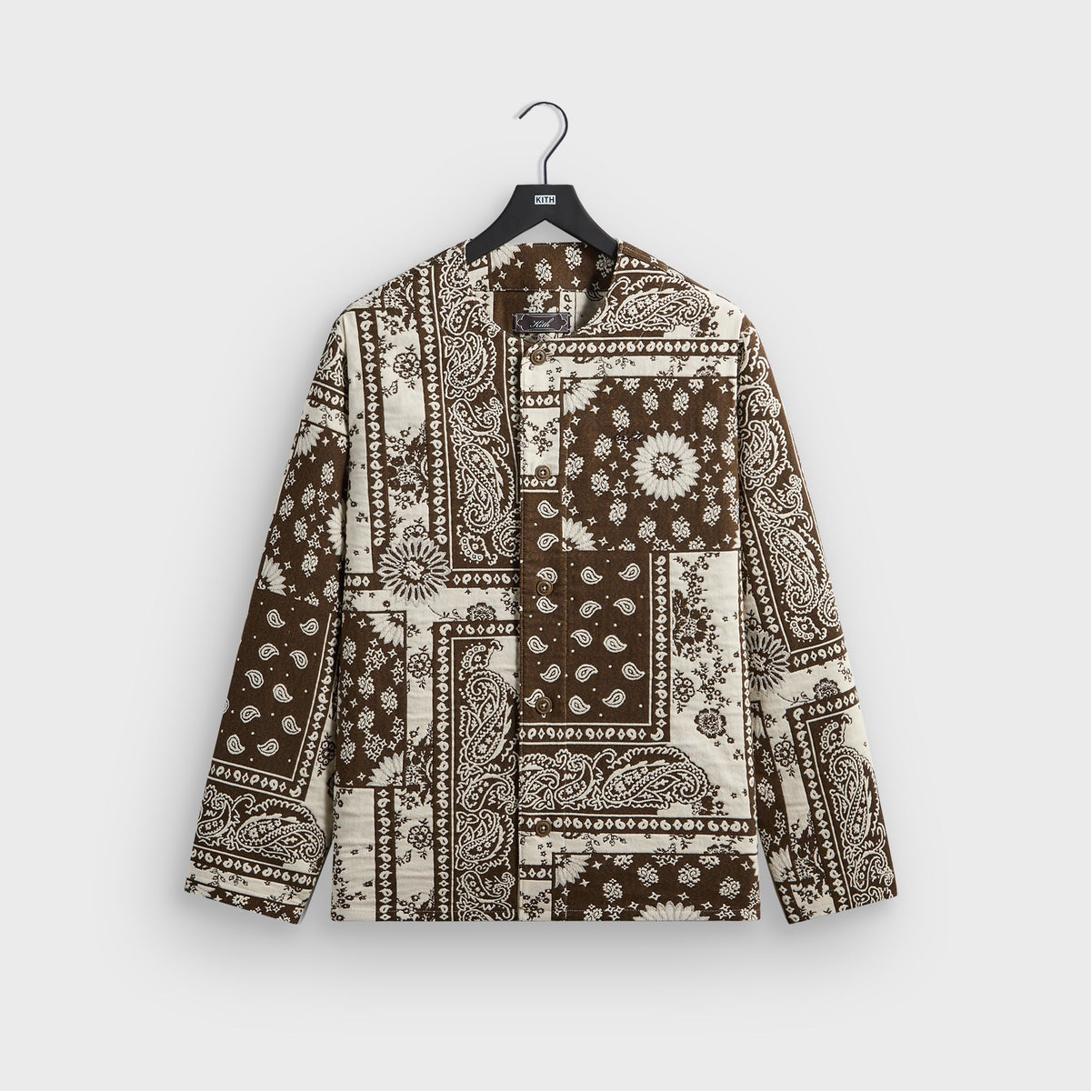 Kith Bandana Jacquard Long Sleeve Willis Shirt - Coffee