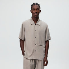 &Kin Cupro Linen Davenport Buttondown Shirt - Astro