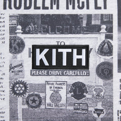 Kith for Back to the Future Newspaper All-Over Printed Nelson Crewneck - Light Heather Grey