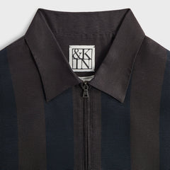 &Kin Montis Quarter Zip Faille Shirt - Cosmos