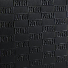 Kith Monogram Leather Half Zip Wallet - Black