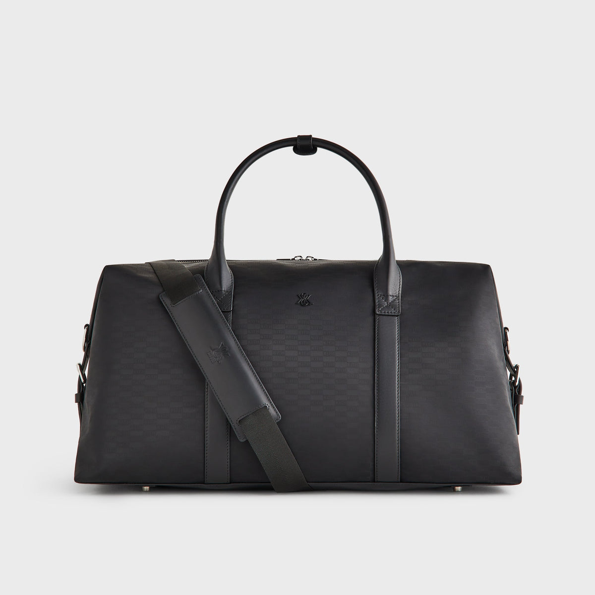 Kith Monogram Nylon Leather Duffle Bag - Black