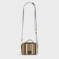 Kith Striped Raffia Double Zip Crossbody - Radiant