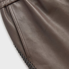 &Kin Irving Combo Leather Moto Pant - Hickory