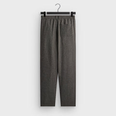 &Kin Textured Linen Flax Brynn Pleated Pant  - Black Melange