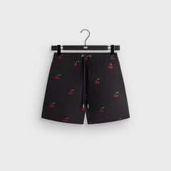 Kith Printed Cherry Cupro Linen Active Short - Black