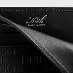 Kith Monogram Leather Card Holder - Black