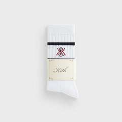 Kith 3-Pack K Crest Striped Cotton Crew Socks - White