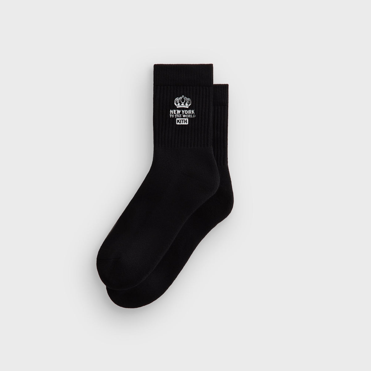 Kith Insignia Cotton Mid Crew Socks - Black