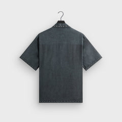 &Kin Studded Cupro Linen Sawyer Shirt - Somber