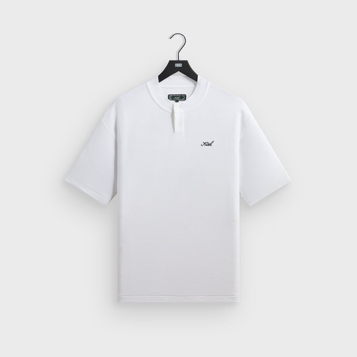 Kith Micro Waffle Tristan Henley - White