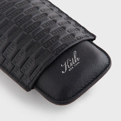 Kith Monogram Saffiano Leather Cigar Case - Black
