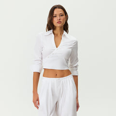 Kith Women Kairi Poplin Wrap Shirt - White