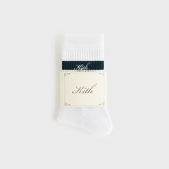 Kith Women Stripe Cotton Mid Crew Socks - White
