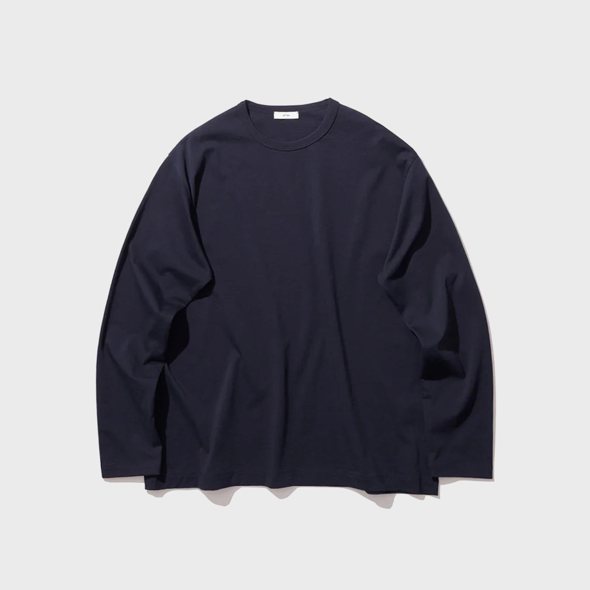 ATON Dry Cotton Jersey Standard Long Sleeve Tee - Navy