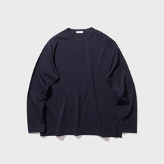 ATON Dry Cotton Jersey Standard Long Sleeve Tee - Navy