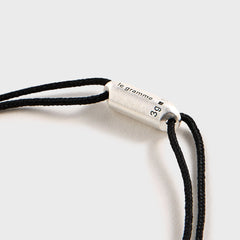 Le Gramme 3g Brushed Sterling Silver Black Cord Bracelet Segment - Silver / Black