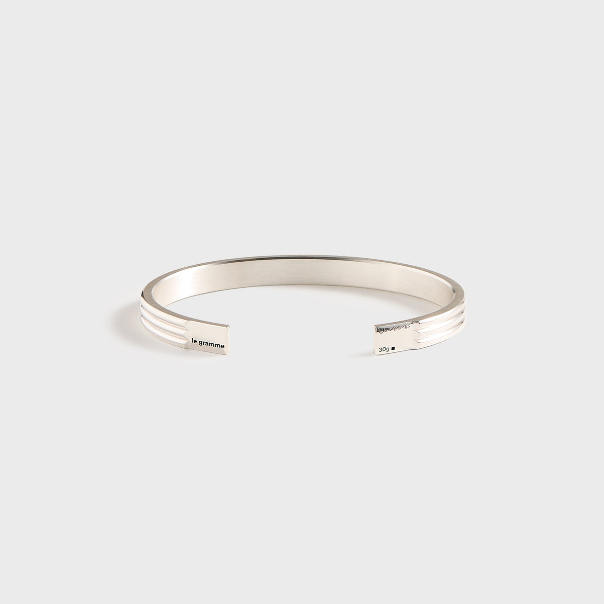 Le Gramme 30 Grammes Godron Bracelet Polished - Silver