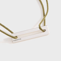 Le Gramme 1.7g Sterling Silver Khaki Cord Bracelet - Khaki