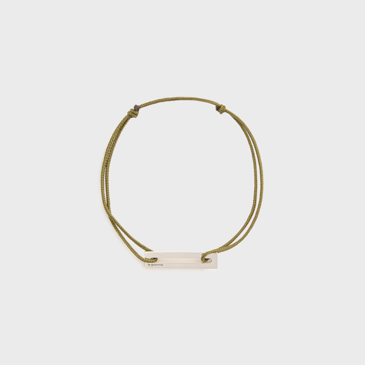 Le Gramme 1.7g Sterling Silver Khaki Cord Bracelet - Khaki