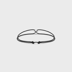 Le Gramme Polished Sterling Silver Entrelacs Cord Bracelet - Black
