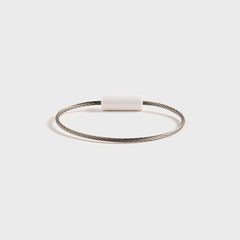 Le Gramme 5g Brushed White Ceramic Cable Bracelet - White
