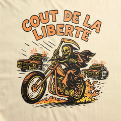 Coût De La Liberté Freddie CDLL Grimm Reaper Rides Again Short Sleeve Tee - Cream